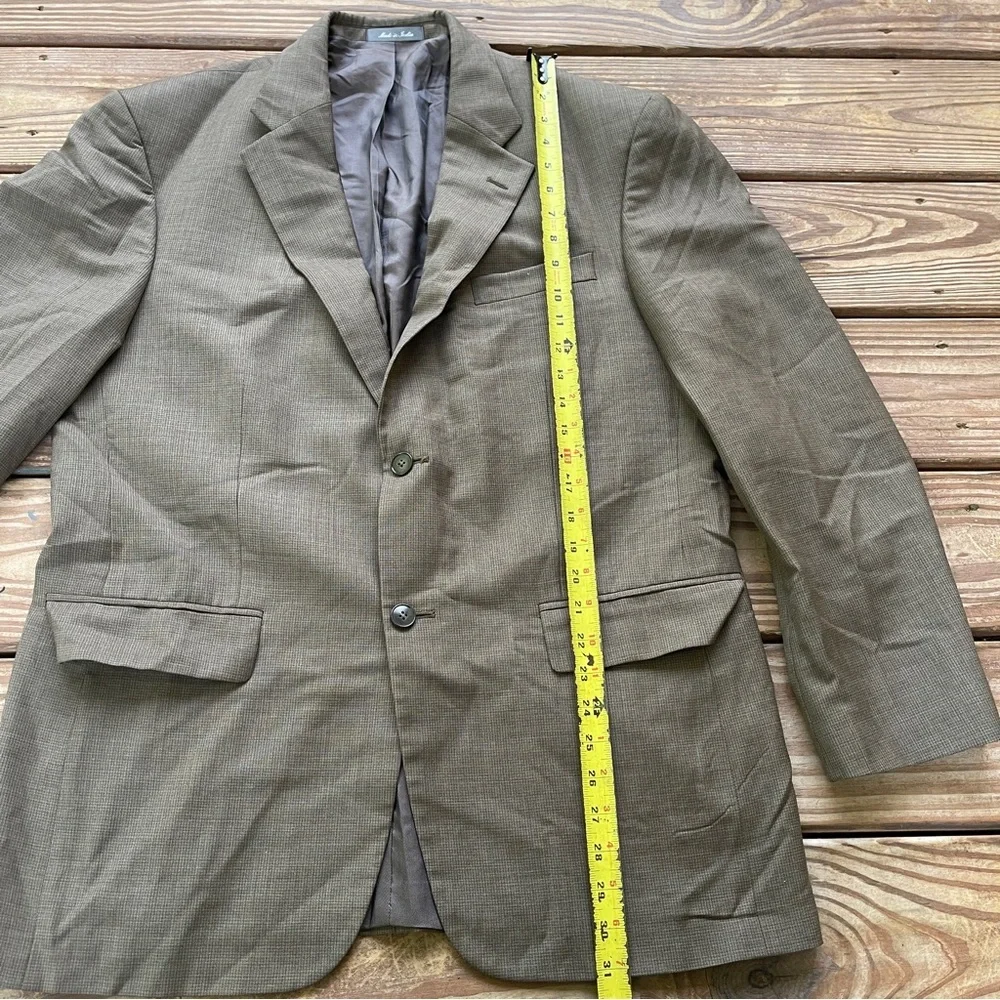 Oscar de la Renta 100% Wool Blazer Mens 42R Brown Sport Coat Classic Jacket